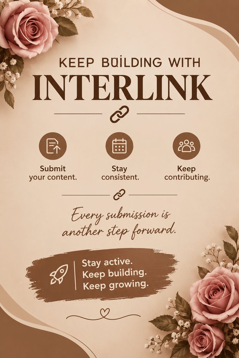 bmbtiger's tweet photo. KEEP BUILDING WITH INTERLINK

Submit your content.
Stay consistent.
Keep contributing. 🔗🌍

Every submission is another step forward.

🚀 Stay active. Keep building. Keep growing.
#InterLink #ITLG #ITL https://t.co/ZX3KuDWkL2