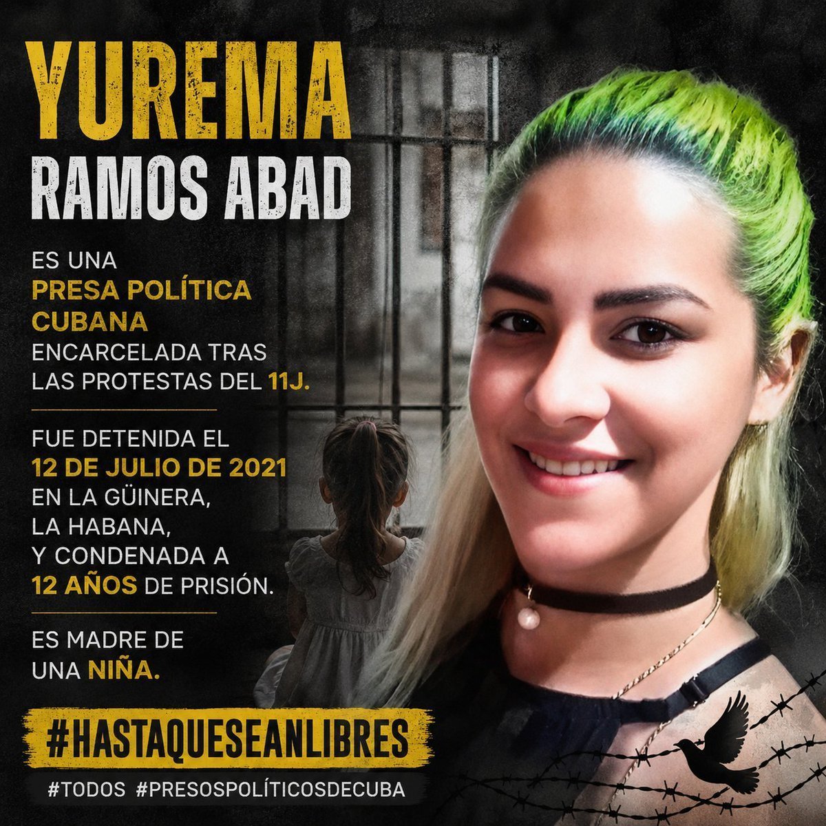 PresosCuba's tweet photo. ¡BASTA DE CÁRCELES POLÍTICAS!

Mientras el régimen de Castro sigue encarcelando a quienes piensan diferente, nosotros no callamos.

Exigimos la libertad inmediata de todos los #PresosDeCastro.

#Twittazo #EnCubaHayUnaDictadura https://t.co/MMIKhsDjUc