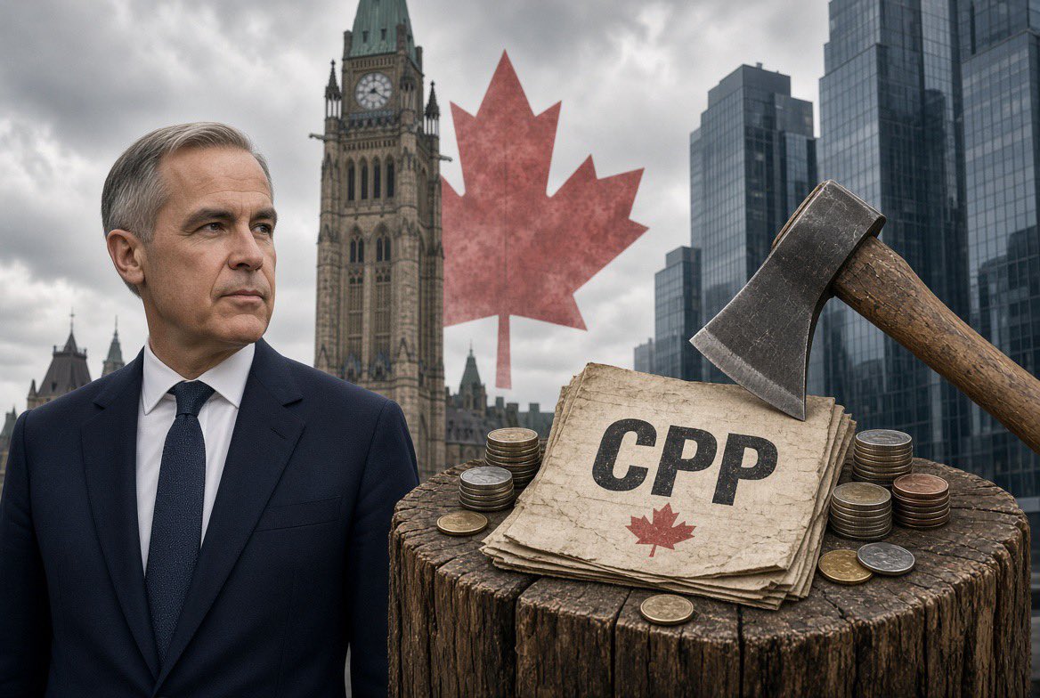 JayGenXer's tweet photo. CPP is supposed to be untouchable!

Twenty two million people pay into it.
$863.6 billion as of June.
Independent of the Prime Minister.
Independent of his old firm.

Then Carney’s investment summit produced the Maple Fund.
CPP Investments and Brookfield.
Twenty five billion each.
Fifty billion aimed at Canadian infrastructure and “strategic” assets.
Same stage, same week, he put Pearson, Trudeau, Vancouver and Calgary on the table for long-term private operators.

They will call it nation building.
It looks like trading cards.

The pension is not a slush pile for headlines.
Brookfield is not a stranger to this Prime Minister.
Airports are not Pokémon.

If the fund is so independent, why does this keep lining up next to the man who used to sit in that boardroom.

#cdnpoli