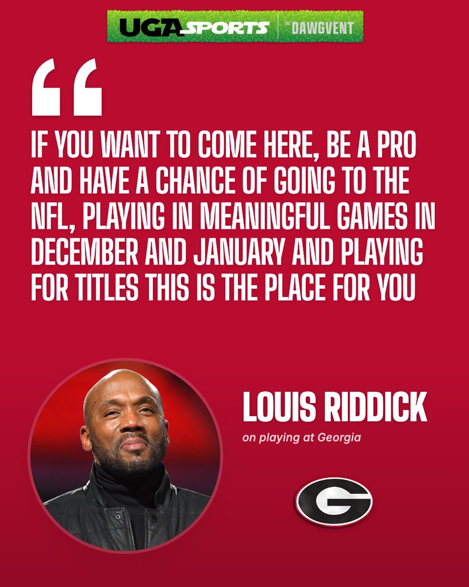 ugasportscom's tweet photo. ESPN analyst, Louis Riddick, gave Georgia the ultimate recruiting pitch during Saturday's broadcast of UGA-OU 😳. https://t.co/h1mZYZKK10