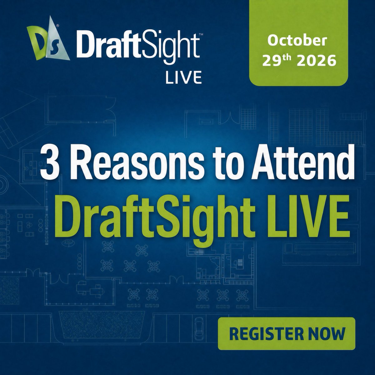 DraftSight's tweet photo. 🎉3 Reasons to Join DraftSight LIVE on Thursday, October 29, at 11:00 AM EDT. 
1. Get an early look at the new features in DraftSight 2027.
2. See demonstrations of each new feature.
3. Ask questions of the DraftSight product team
Register Now: https://t.co/OdaVwrCbDg https://t.co/395XqapLlv