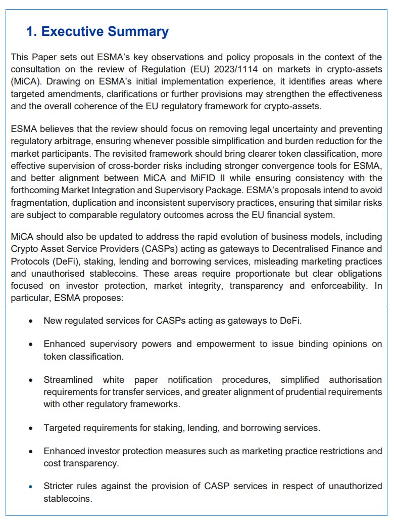 BitcoinArchive's tweet photo. BREAKING: 🇪🇺 EU securities watchdog proposes tightening of MiCA crypto rules.

• Standardized crypto rules across all EU nations.

• Block unlicensed stablecoins.

• DeFi gateways licensed and monitored. https://t.co/FfgvmVxwkP