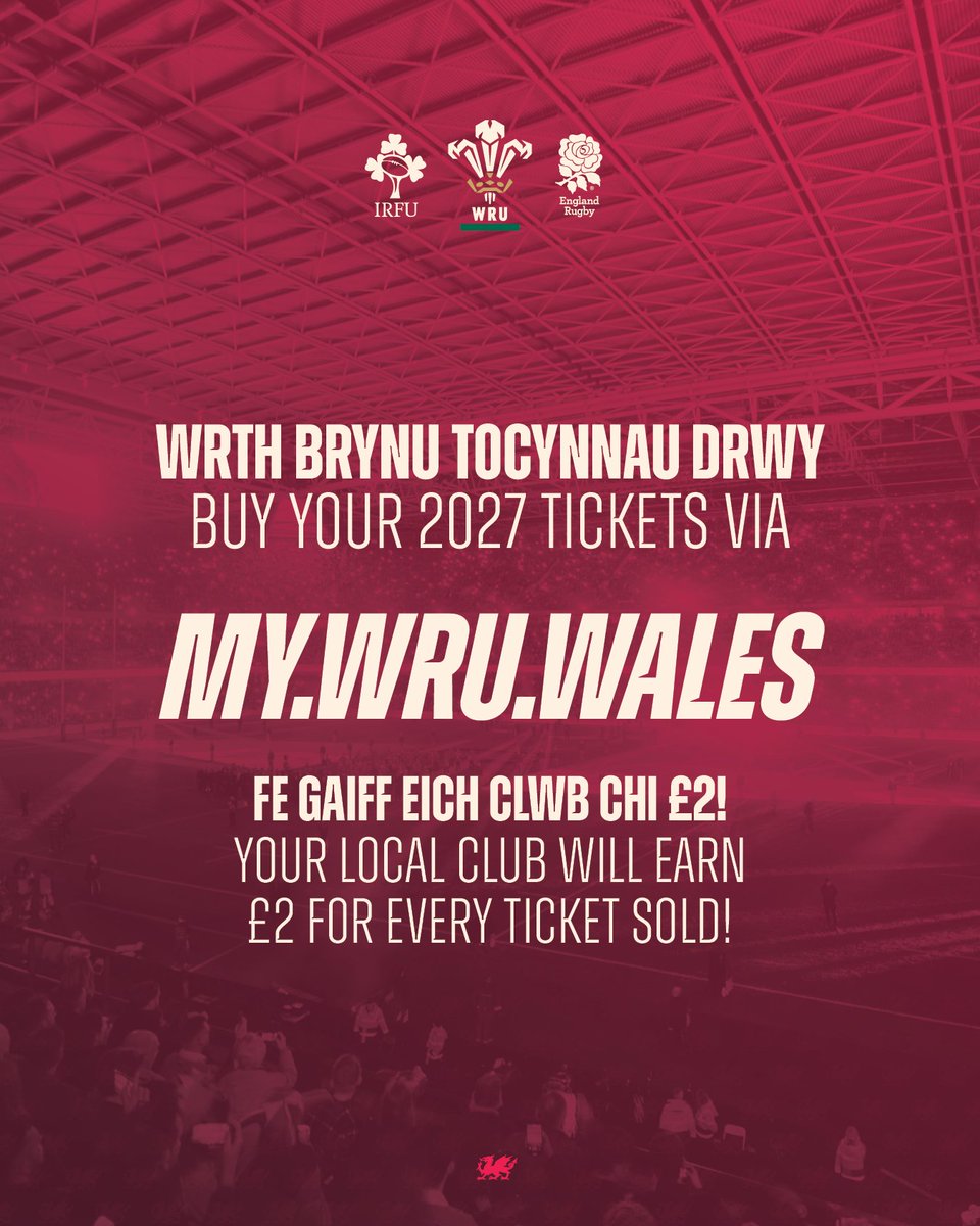 principalitysta's tweet photo. Cefnogi Cymru, Cefnogwch eich Clwb ๐ค
Wrth brynu tocynnau drwy https://t.co/8NSD6OX1s9 โก๏ธ fe gaiff eich clwb chi ยฃ2.
Tocynnau drwy https://t.co/8NSD6OX1s9 ar werth nawr.
#CymruAmByth https://t.co/1y2OY4DKfC
