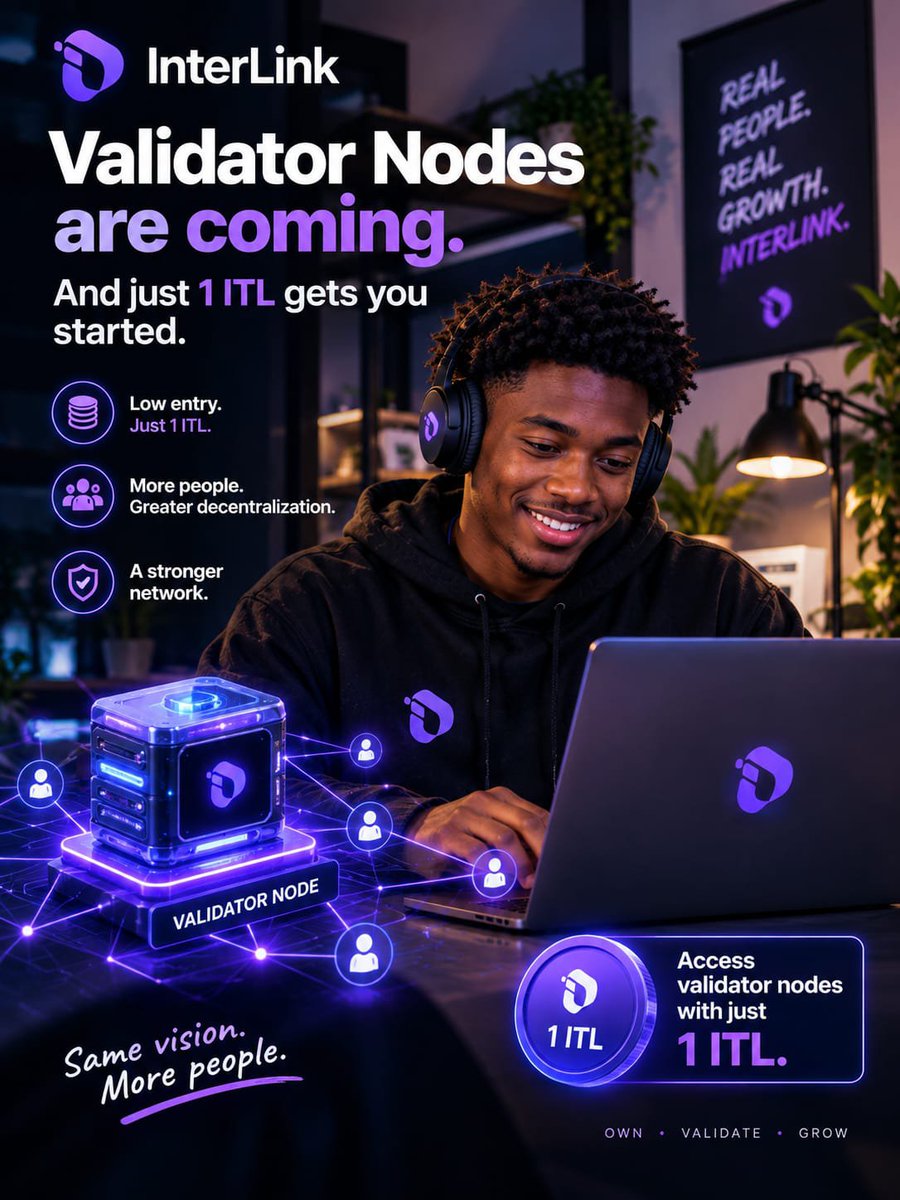 feeling_web3's tweet photo. InterLink Validator Nodes are coming, and just 1 ITL gets you started.
That's the whole point: accessible digital asset ownership for everyone, not just those who already have capital.

#InterLink #ITL #ITLG @inter_link @itl_fdn @kv_interlink @reina_itl @itlx_defi https://t.co/fJlFNs7WfL
