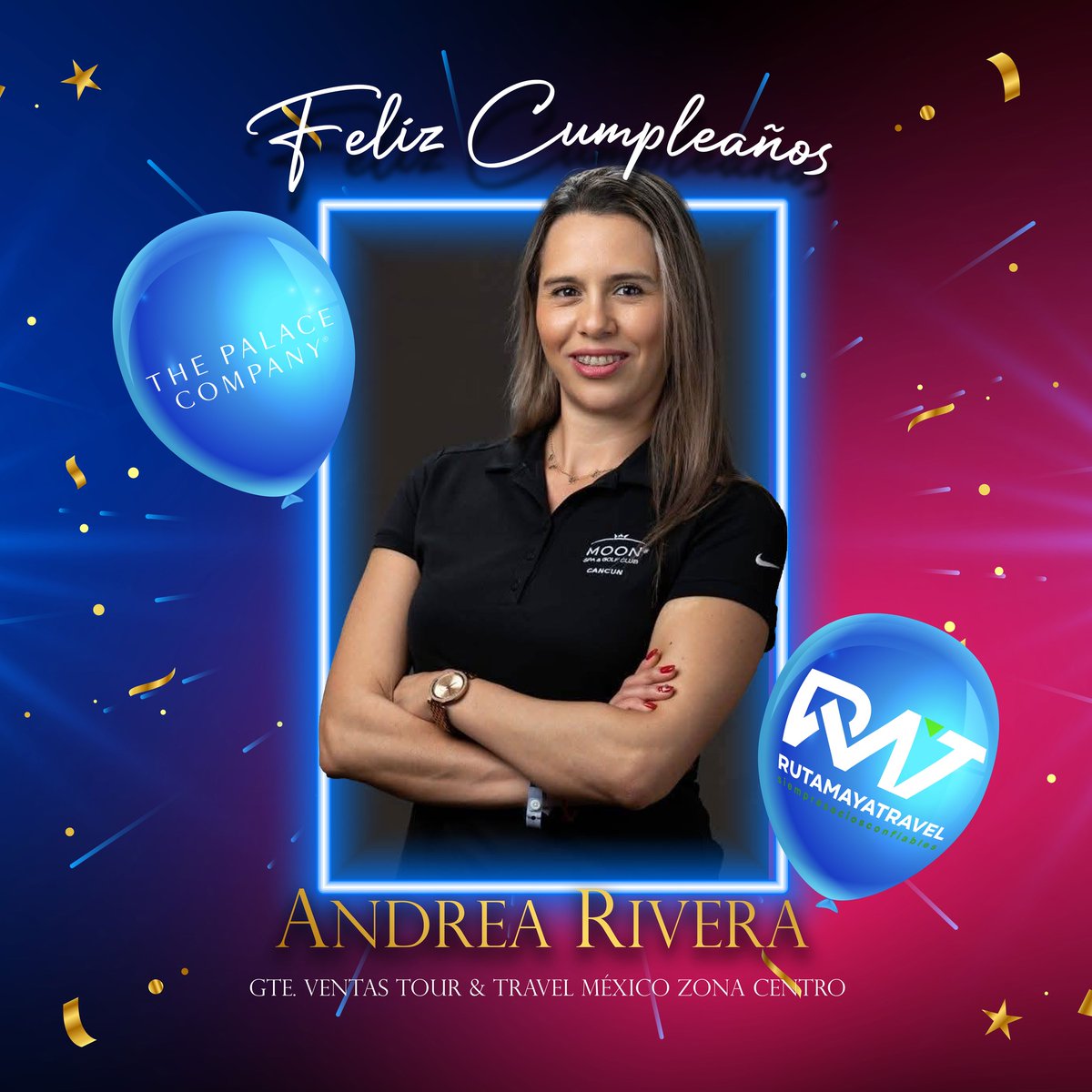 valldosantos's tweet photo. Extendemos una cordial felicitación a Andrea Rivera Palace, Gerente de Ventas Tour &amp; Travel México Zona Centro de The Palace Company, en esta ocasión especial. Reconocemos su profesionalismo, liderazgo y compromiso, cualidades que continúan https://t.co/dMJ3l0h6Km