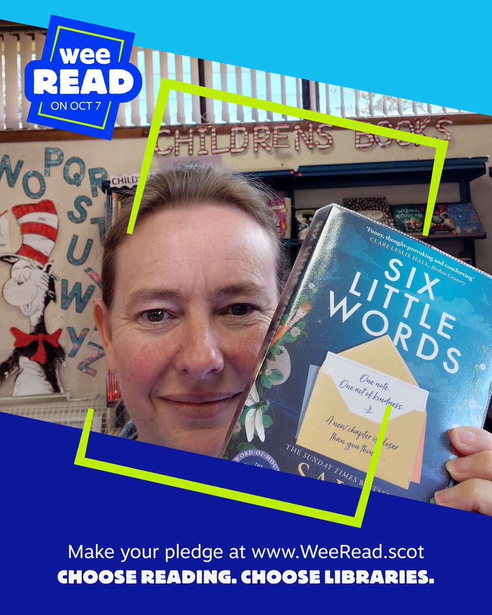 LibrariesNL's tweet photo. Our Library Assistant, Sam, has signed the pledge to take part in Scotland's #WeeRead26 on October 7th. Will you join her? Sign the pledge on the website and choose to read with the rest of Scotland.

https://t.co/AbLPujw3IS https://t.co/KBQmGIoffK