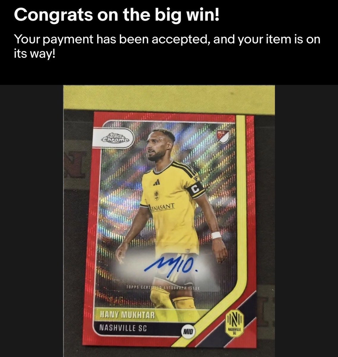 DeLaMc26's tweet photo. BANG!!! Another 1/5 added to my collection of Hany cards! ๐ซก๐ฐโฝ๏ธ #EveryoneN https://t.co/jmMByQvfrq