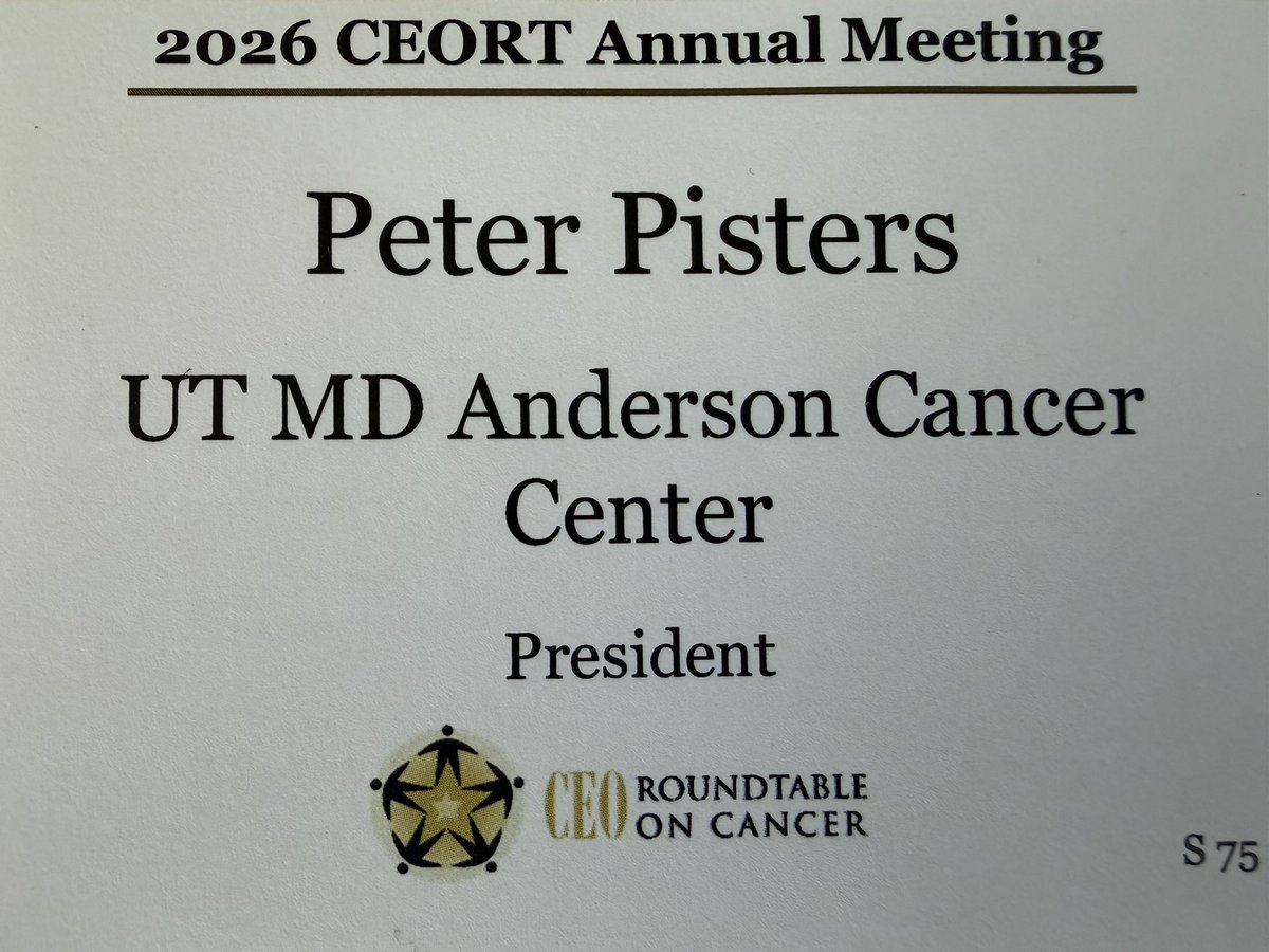 ppisters's tweet photo. Enjoyed the opportunity to join leaders across academia, industry and government at the @CEOCancerfight 2026 Annual Meeting and to represent @UTMDAnderson as moderator for the fireside chat with @NCIDirector on AI and the future of cancer research. #EndCancer https://t.co/w4uYVOndW8