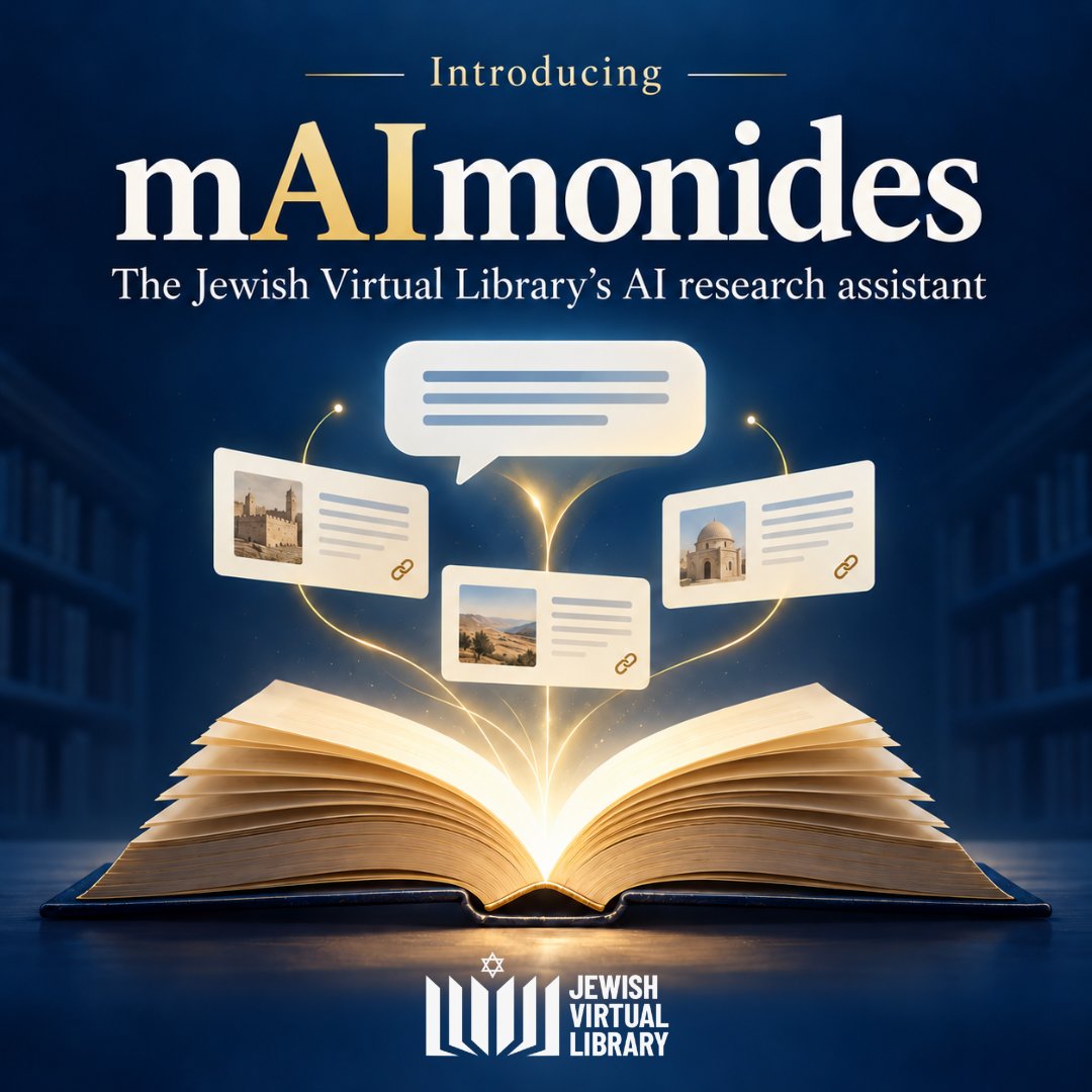 JewishVLibrary's tweet photo. Meet mAImonides, JVL’s new AI research assistant. Explore Jewish history, Israel, Zionism and more with answers grounded in 27,000+ entries—and links to the sources.

Try it: https://t.co/RVNiw2Yl2Q

Tutorial: https://t.co/OsAzdMkQIh https://t.co/uI13w6GtuZ