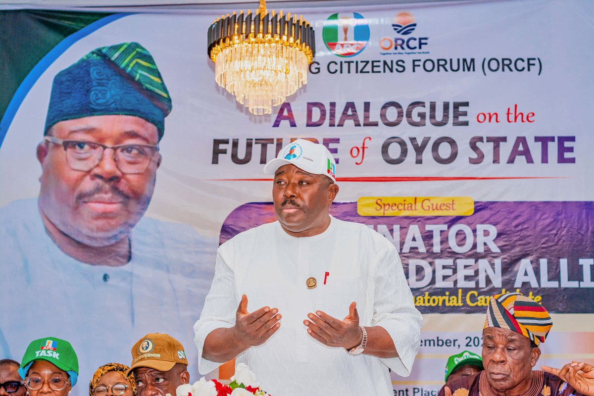 SenSharafaAlli's tweet photo. A NEW DIRECTION IS HERE!

I sat with citizens at the Oyo Rising Citizens Forum (ORCF) dialogue on the future of our state in Ibadan. I heard their concerns, and promises were made.

From May 29, 2027, Local Governments will be fully independent. My administration will not spend one kobo belonging to Local Governments. They will build their schools, build their health centres and employ their own workers. That is how we move Oyo AHEAD.

I promised a maximum of 30 pupils per class, a functional general hospital in each of the 33 Local Governments, a 13th month salary for civil servants, and the prompt payment of salaries, pensions and gratuities.

On the Circular Road project, I will set up a committee within 48 to 72 hours of taking office to hear the grievances of affected residents. We will not seize your land, and we will not sell state assets.

I appreciate our leaders, led by the Oyo State APC Chairman, His Excellency Moses Alake Adeyemo, Honourable Tolulope Akande Sadipe, Member representing Oluyole Federal Constituency, former Speaker of the Oyo State House of Assembly, Honourable Asimiyu Alarape, Honourable Shina Alabi, the Director General of the Senator Sharafadeen Alli Campaign Organisation, Honourable Yemi Aderibigbe, and other State Executive members of the party.

This engagement follows the inauguration of Local Government Campaign Managers at the APC Campaign Office, Dandaru, Mokola, Ibadan.

They were reminded that victory requires hard work at the grassroots. They were tasked to go to the people, strengthen our structures in every Local Government, ward and community, and to see their appointments as a call to service.

My dear people of Oyo State, our vision is clear, and I am ready to deliver. I know how much you have waited for a government that listens and serves.

This is not about individuals. It is about our collective responsibility to build a stronger Oyo.

Walk with me, and together we will take Oyo AHEAD.

#BSA2027
#OyoAHEAD
#ÌtayoÒyó