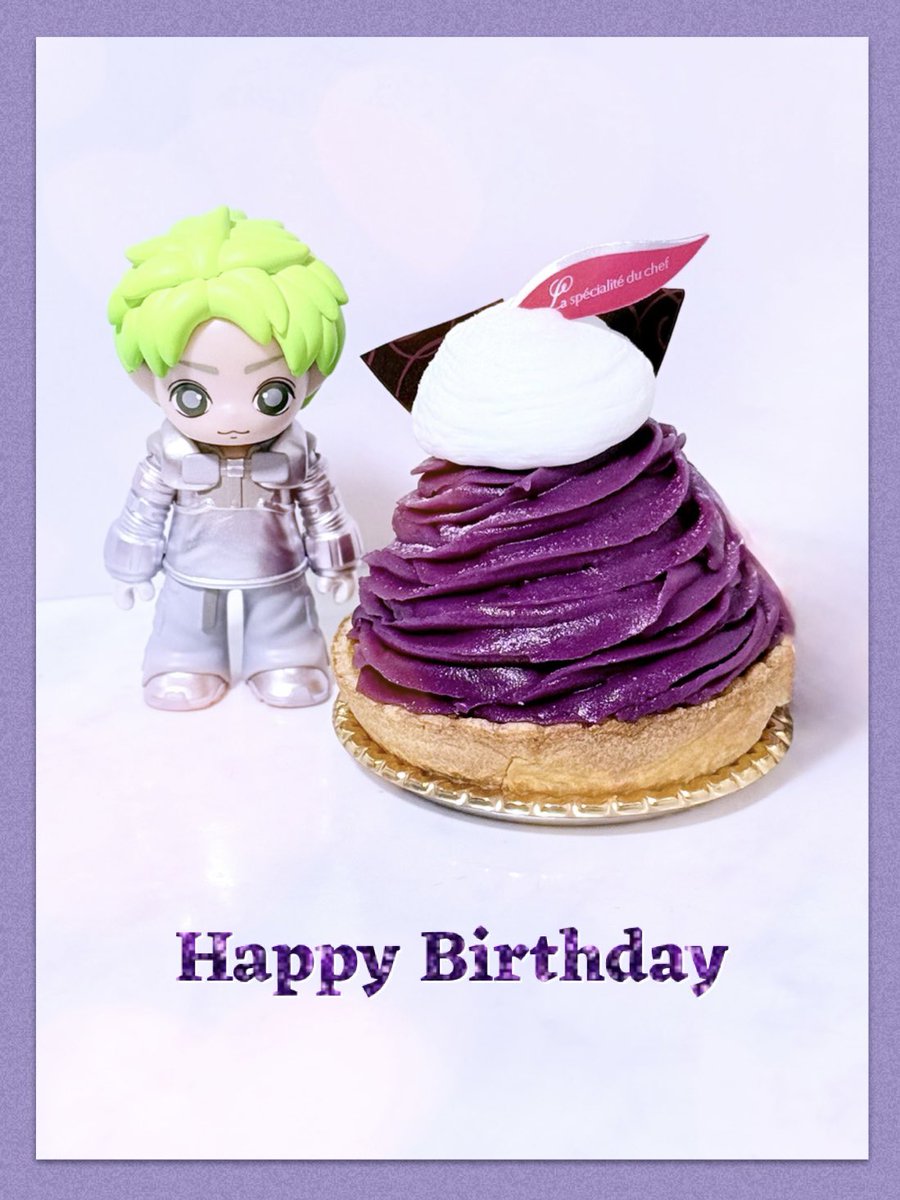 konami735's tweet photo. 岸くんが行ったお店のケーキ、ちょうど紫色のモン��ランあったから
1日遅れだけど…お祝い

#岸優太　#KC_HBDay https://t.co/Bsh0y7C9O1