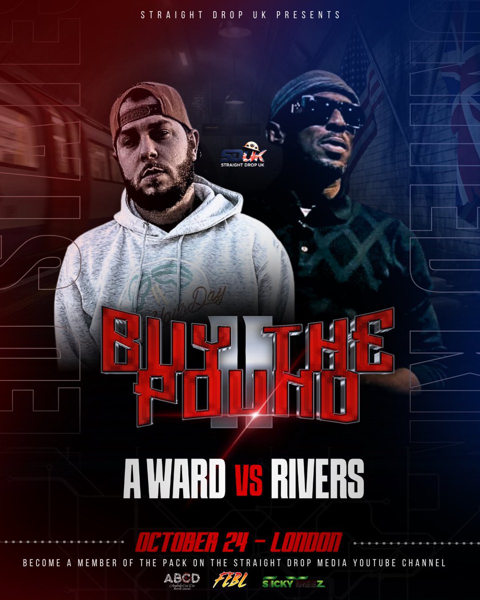 TOPBIZZY's tweet photo. @straightdropmediallc Presents: BUY THE POUND 2
U.S vs U.K October 24th in London UK
Announcement #1 @iamaward vs @uncle_rivers 🔥🔥🔥
Tickets on sale now @ https://t.co/GkrKVC4kwO #BTP2 #USvsUK https://t.co/OpAD0QNm2F