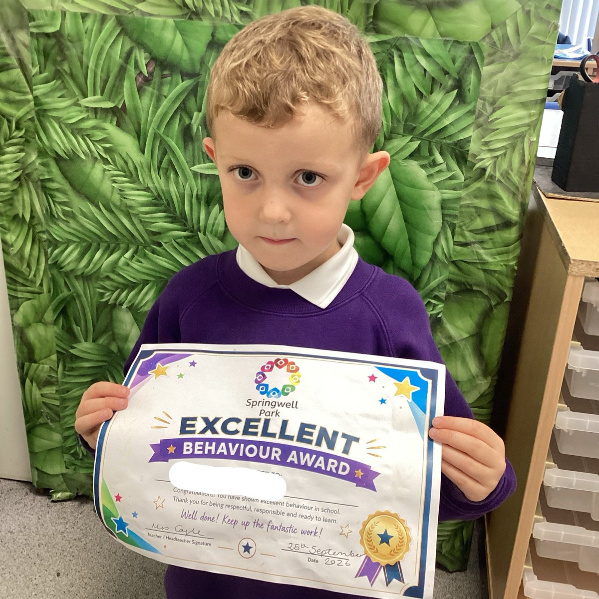 SpringwellYear1's tweet photo. Our superstar achievers this week are… 😀🤩✏️🏆💜 @Springwellpark_ https://t.co/POiNosnskd