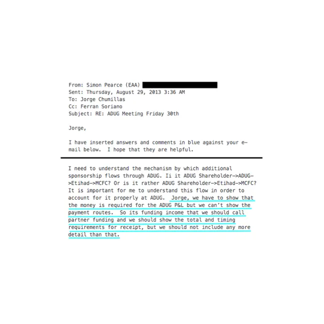 UtdLifers's tweet photo. Manchester City may as well forget the appeal. 

The leaked emails show board member Simon Pearce, who CC'd in Ferran Soriano (CEO) saying they should hide the payment routes.

It's not "an opinion" @ferransoriano https://t.co/fxOSHJqPPL