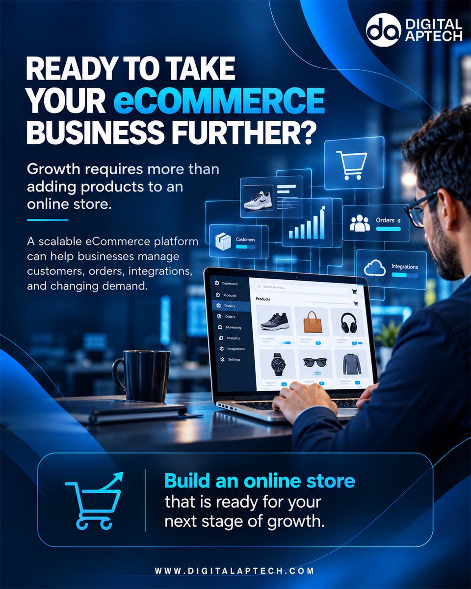 DigitalApTech's tweet photo. Is your online store ready to scale? Build a future-ready eCommerce solution with Digital Aptech, designed for high order volumes, complex integrations, and evolving customer needs.
https://t.co/NI1ADcW3kS
#DigitalAptech #eCommerceSolutions #eCommerceDevelopment #OnlineStore https://t.co/vx72K0sU9H