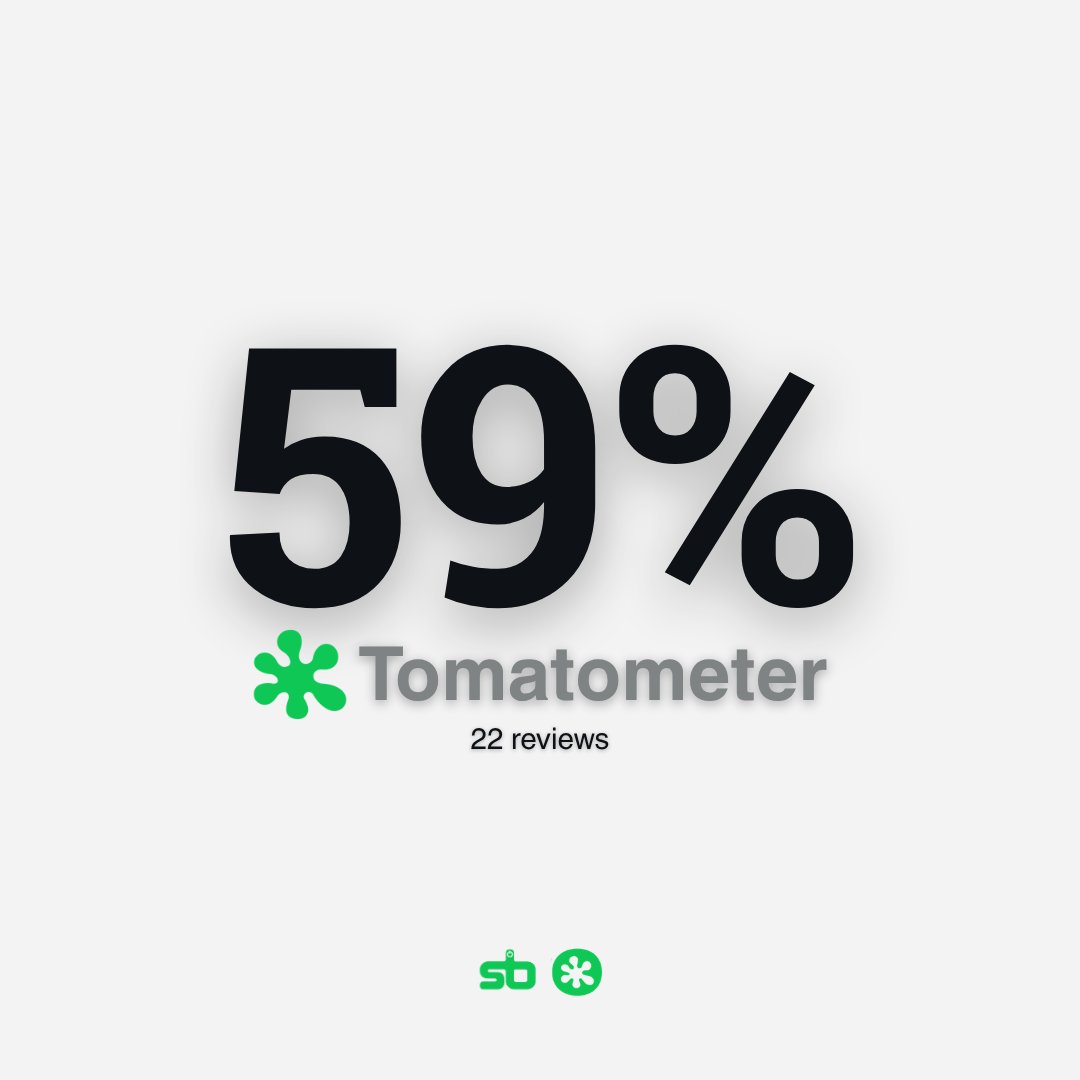 sboficial's tweet photo. VERITY debutou com 59% de aprovação da crítica no Rotten Tomatoes.