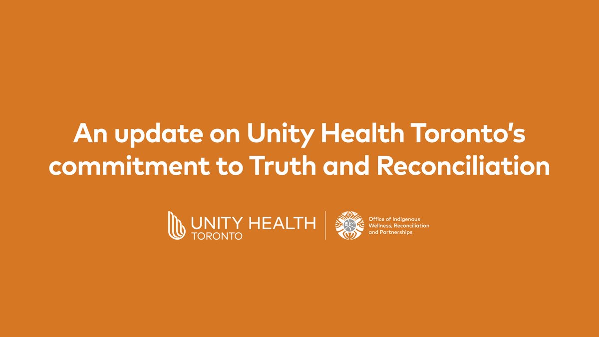 UnityHealthTO's tweet photo. A message from Unity Health Toronto on National Day for Truth and Reconciliation, sharing our progress and plans on Indigenous health equity: https://t.co/rFhnRbQvmM https://t.co/cem59iu56y