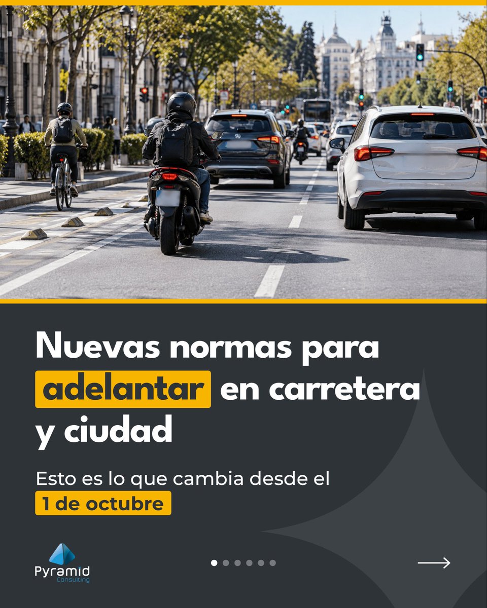 PyramidMultas's tweet photo. ¿Cuántos metros hay que dejar a un ciclista al adelantar? 🚴 A partir del 1/10 hay cifras concretas y saltárselas es infracción grave. https://t.co/OSXJ3X7C0s