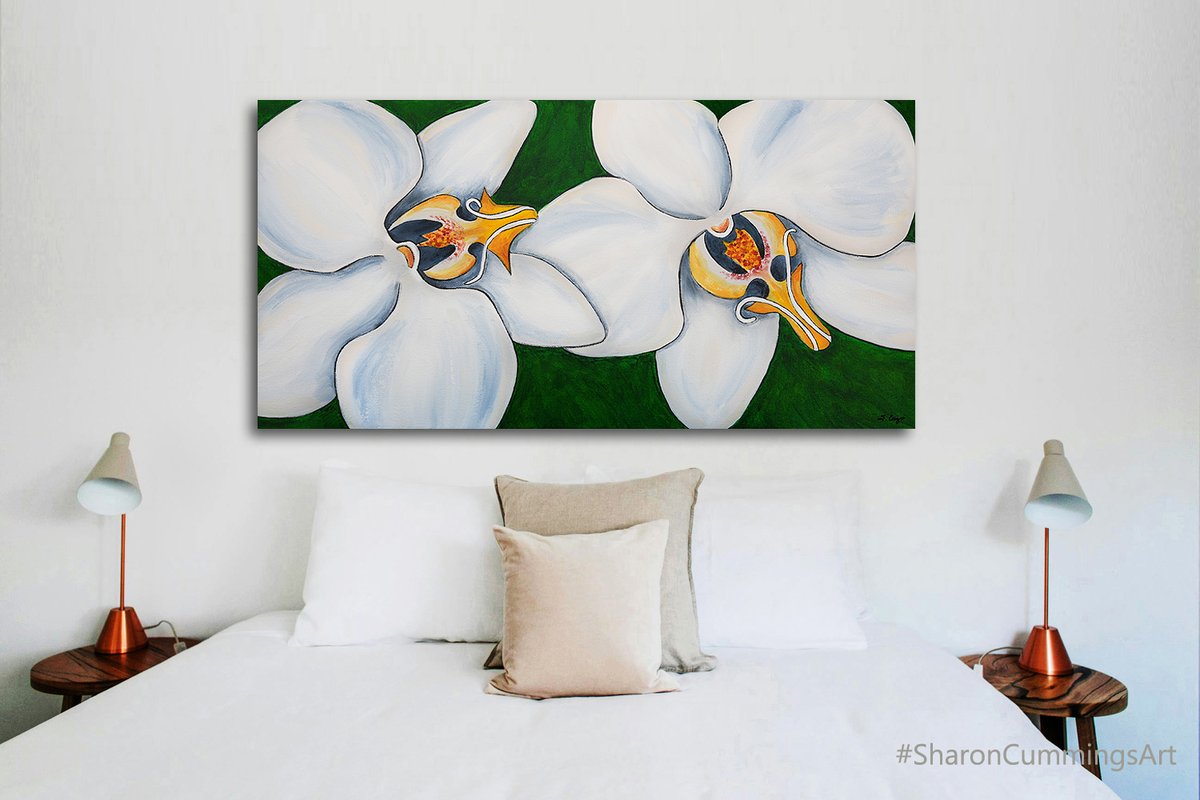 Terracegallery's tweet photo. Two White Orchids: https://t.co/tRWKfnIqv8 #orchids #orchid #phalaenopsis #tropical #art #artwork #botanical #flowerlover #flowerpower #floral #homedecor #SharonCummingsArt #buyintoart https://t.co/3hIRnShJxq