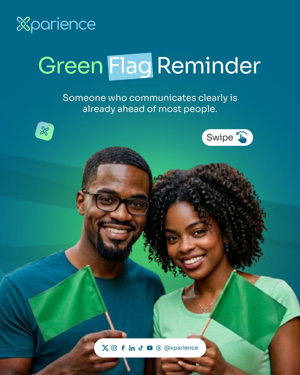 xparience's tweet photo. Before looking for the right person,take some time to understand yourself.

Know your values.Know your boundaries.Know what you want,how you communicate,and what you won't compromise on.

#XPARIENCE #DatingAdvice #SelfAwareness #HealthyRelationships #GreenFlags #BetterConnections https://t.co/KpB1u2xzpO
