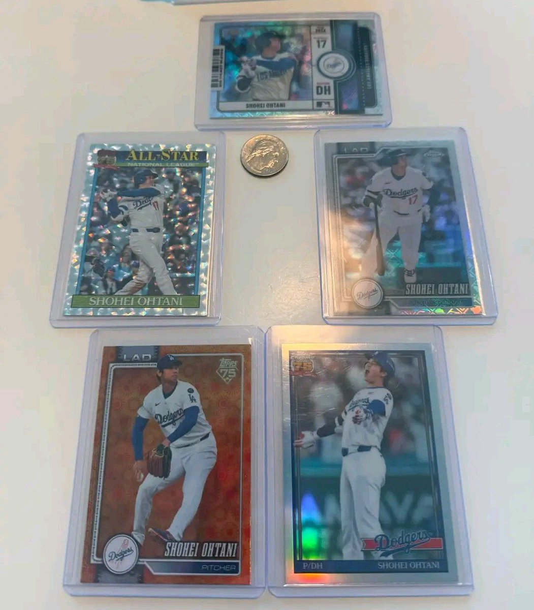 JCards01's tweet photo. @FeistSportsCard Ohtani FS

Logofractor BTP $45
Logofractor $40
Topps 75 All Star glitter $15
Topps 75 orange unnumbered $15
Chrome Topps 75 $5

$100 OBO for lot! https://t.co/4Ju1uuI8or