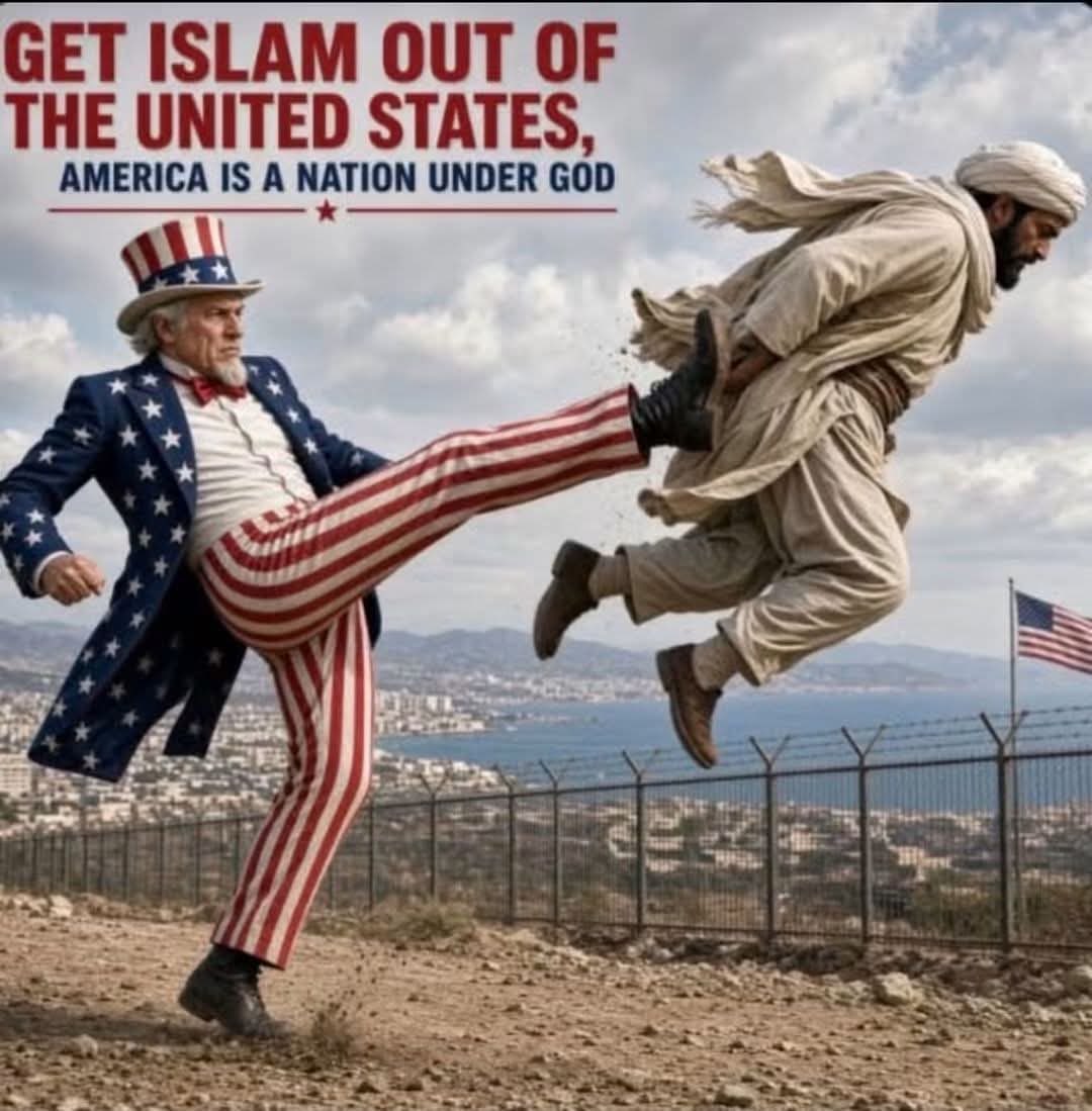 mickitiki's tweet photo. This is the only way to keep America 🇺🇸 great. One nation under God NOT Allah. Deport them all. https://t.co/m7jD1qkERR