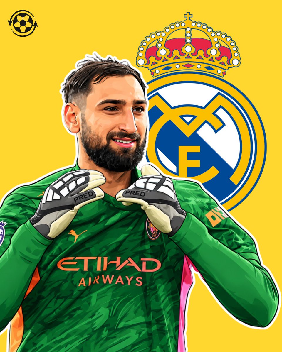 DeadlineDayLive's tweet photo. 🚨 Real Madrid are monitoring Man City goalkeeper Gianluigi Donnarumma as they assess long-term successors to Thibaut Courtois. ⚪️

The 27-year-old is viewed as a strong candidate, while his future at City could depend on the outcome of the club’s financial case and any subsequent punishment. 

(Source: @TEAMtalk)