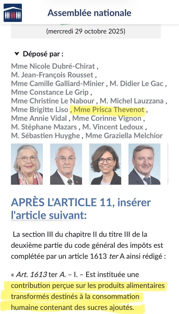 MatthiasRN's tweet photo. Prisca Thevenot, porte parole de Gabriel Attal, dénonce une taxe...

...qu’elle a elle-même proposé en 2025... 🙄

(Taxe sur les produits transformés sucrés) https://t.co/IHMwJQKT1m