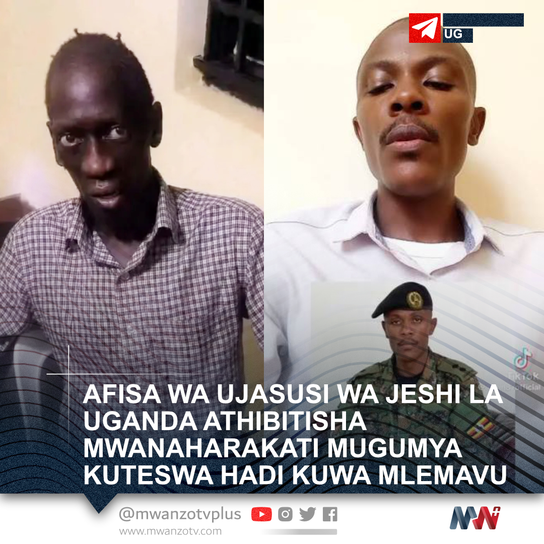 MwanzoTvPlus's tweet photo. #BREAKING: AFISA WA UJASUSI WA JESHI LA UGANDA ATHIBITISHA MUGUMYA KUTESWA HADI KUWA MLEMAVU
Afisa wa ujasusi wa Jeshi la Ulinzi la Wananchi wa Uganda (UPDF) ametangaza kujitenga na jeshi na kuthibitisha kuwa mwanaharakati wa upinzani Sam Mugumya aliteswa hadi kuwa mlemavu akiwa katika kizuizi cha siri cha kijeshi.

Katika taarifa ya video ya dakika 30 iliyotolewa Septemba 30, 2026, Luteni Herbert Mabonga Matanda, aliyewahi kuhudumu katika Makao Makuu ya Ujasusi wa Kijeshi Mbuya, alisema dhamira yake haiwezi tena kustahimili “kukamatwa kiholela, kupotezwa, kutekwa nyara na kuteswa.”

Mabonga alifichua kuwa Mugumya, 47, aliyewahi kuwa msaidizi wa Dr. Kizza Besigye, ni “mtu mlemavu… aliteswa hadi kuwa mlemavu” katika nyumba ya siri chini ya ulinzi wa Special Forces Command (SFC) huko Entebbe.

Ushuhuda wake unathibitisha video iliyosambazwa na rais wa NUP Robert Kyagulanyi mnamo Julai 31, 2026, ikimuonyesha Mugumya akiwa dhaifu, amekonda na akihangaika kusimama kwa msaada wa kifaa cha kutembea, baada ya zaidi ya mwaka mmoja kizuizini bila mashtaka.