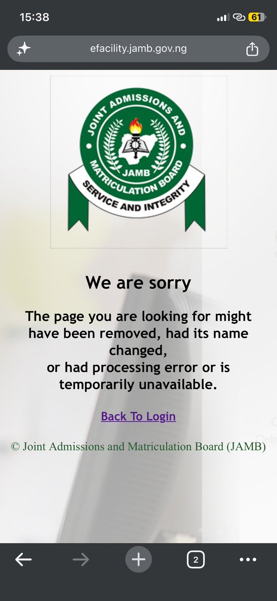 rare_gem400's tweet photo. @jamb_hq Am having issues logging into my portal lately.
What’s happening?? @jamb_hq https://t.co/EFhIuL23d4