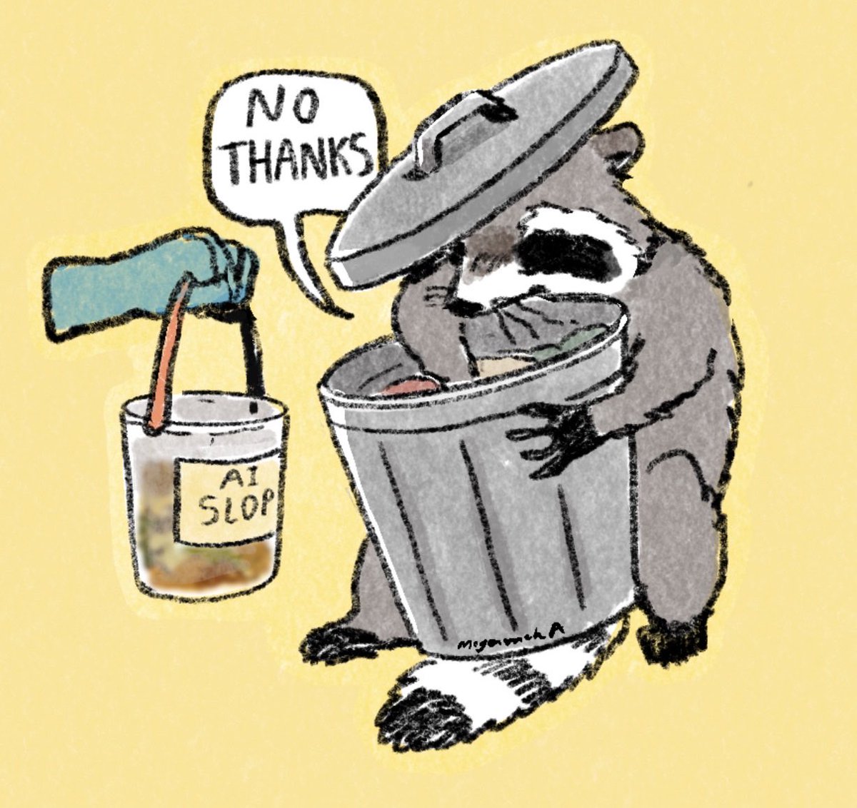 Mogamoka2's tweet photo. Fuck AI🦝🖕🏼 https://t.co/idp9fTul3J