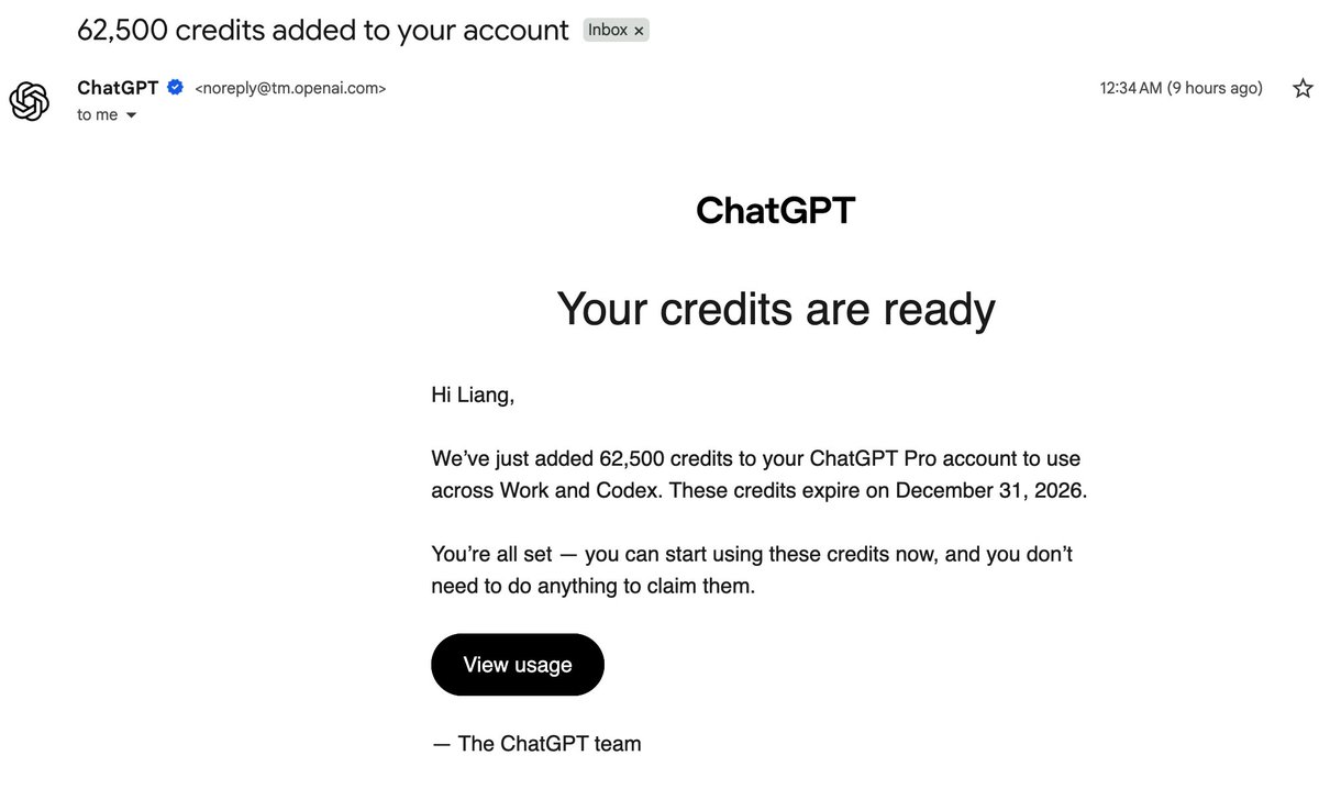 JasonLi82274838's tweet photo. @OpenAI @OpenAIDevs @sama @thsottiaux 
OpenAI banned my $200/mo account with no warning and no reason (Recidivism?). My appeal was auto-closed. No refund. No way to export my chat history.  

Now they've sent me 62,500 credits… for an account I can't access. 

What's the point? https://t.co/KuNgkvflup