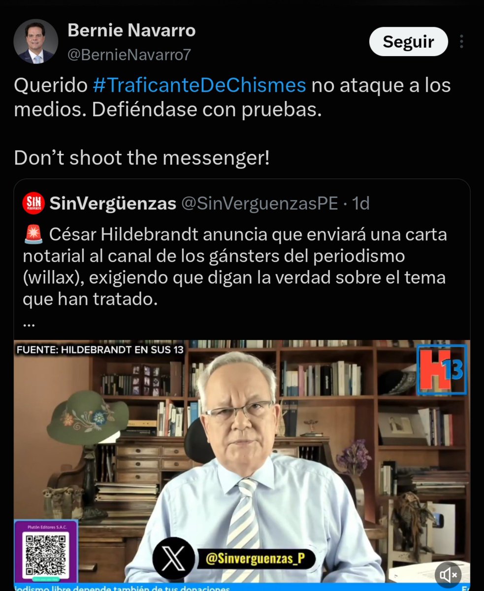 martinfiera's tweet photo. Primera vez en la historia, un embajador extranjero ataca directamente a un periodista peruano, señalándole como " traficante de chismes", nunca antes había ocurrido esto.
Esto sucede por tener un delincuente como embajador.
Que podemos esperar de una banda de pedófiloxs https://t.co/Yh3H1hjvir