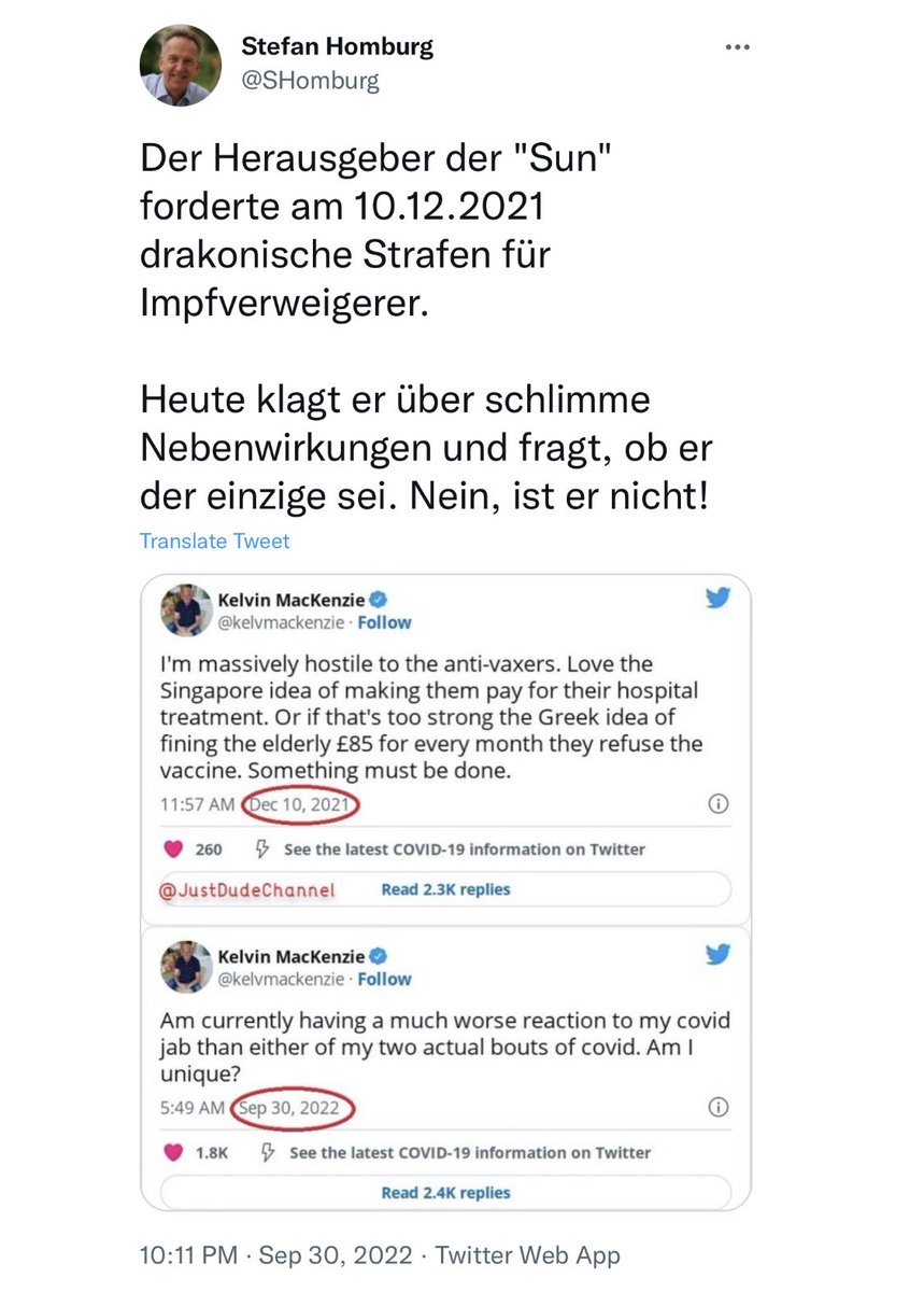 Tom_Bayou's tweet photo. "Der Herausgeber der "Sun" forderte am 10.12.2021 drakonische Strafen für Impfverweigerer.

Heute klagt er über schlimme Nebenwirkungen und fragt, ob er der einzige sei. Nein, ist er nicht!"

30.09.2022 #RichtigErinnern https://t.co/7OAxFfPwBo