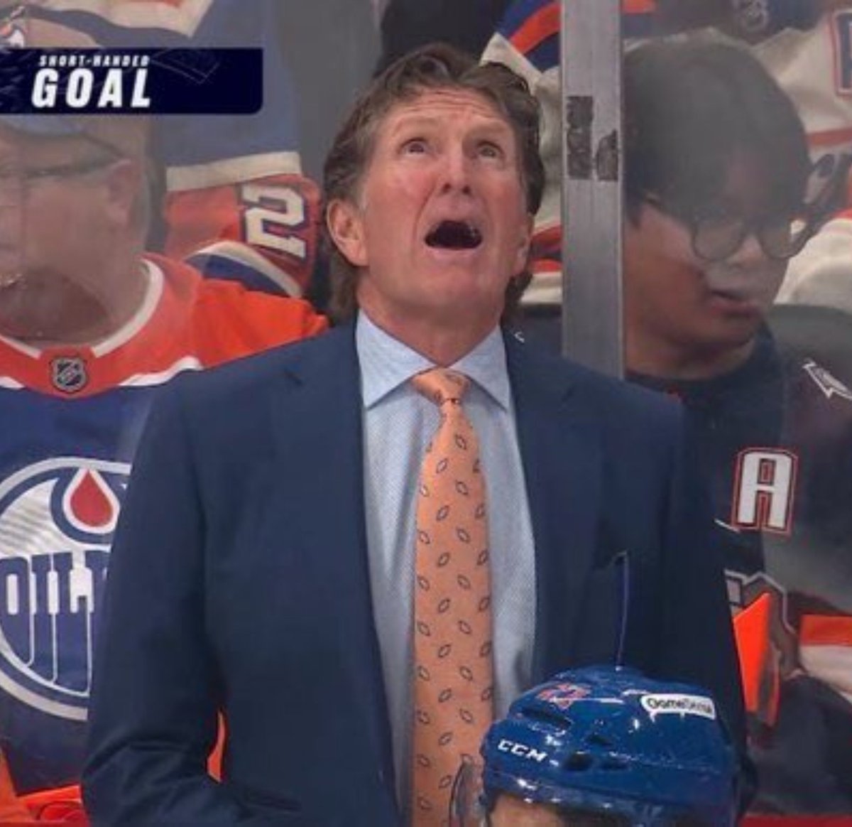 fnveenie's tweet photo. Mike Babcock realizing Tristan Jarry is his starting goaltender. https://t.co/CmYVMlJ2K3