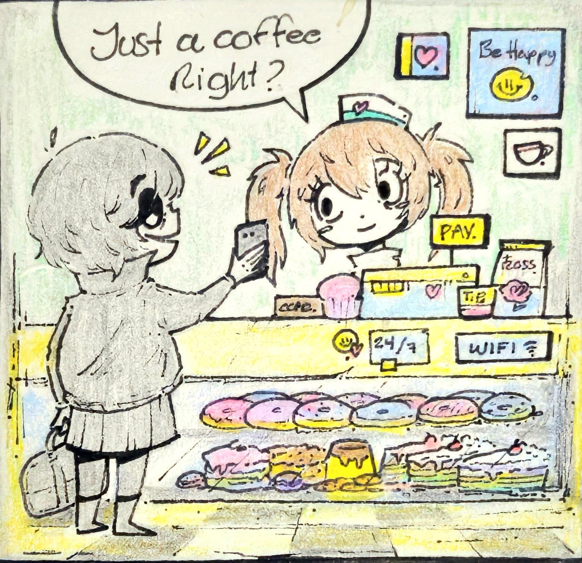 GunsComics's tweet photo. ☕️💘
My life at coffee shops
(Recolor.)2024 https://t.co/UFf9AEcIqF
