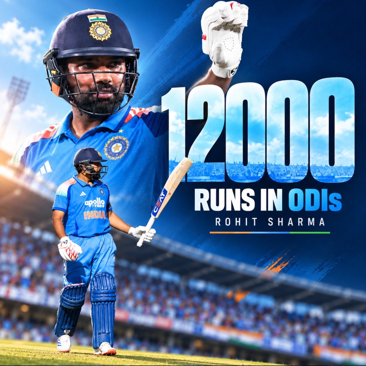 Vimalwa's tweet photo. So happy to see you reach this milestone Rohit ❤️ Congratulations on 12,000 ODI runs! #Rohitsharma https://t.co/88LcRSLJnx
