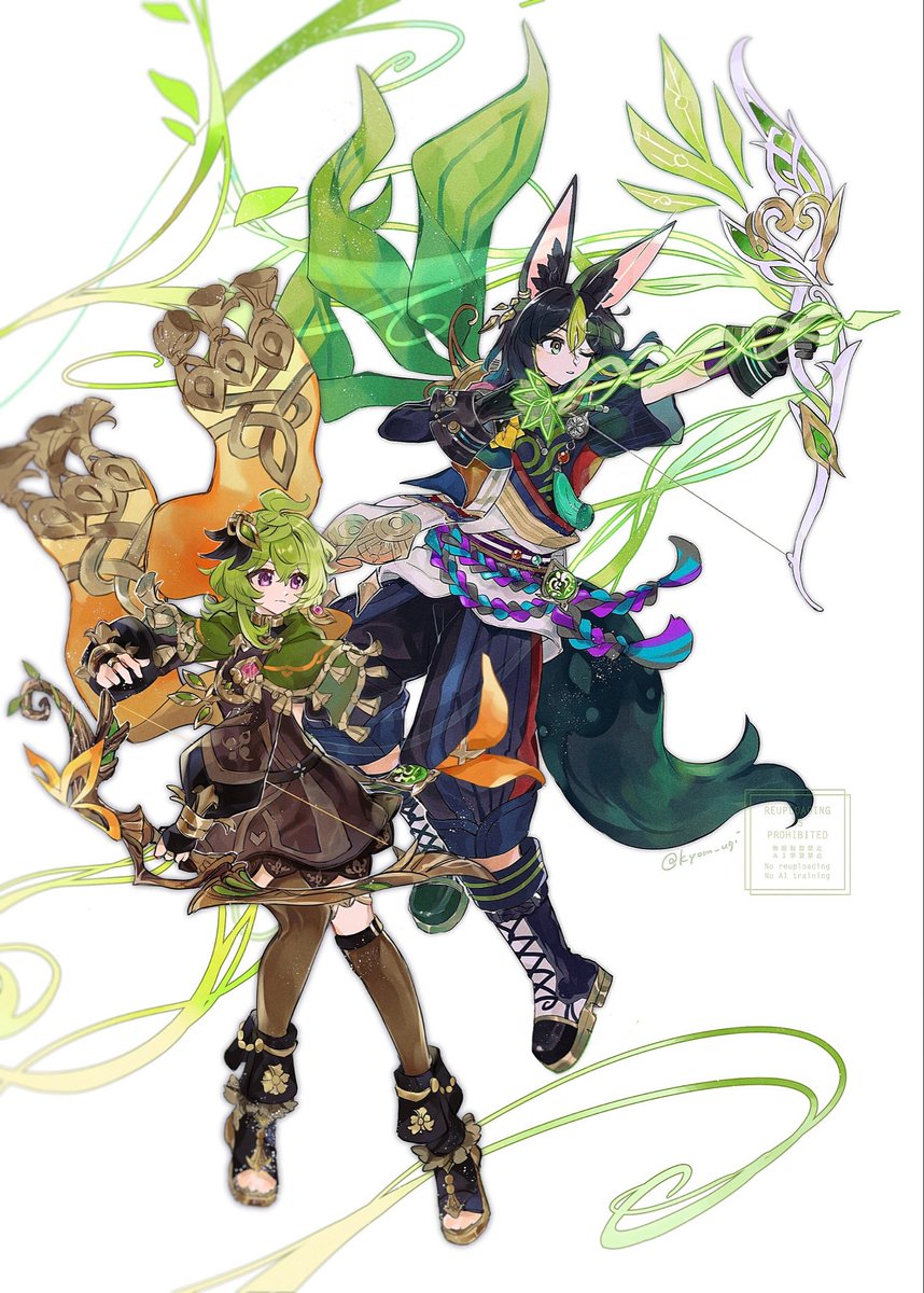 kyom_ugi's tweet photo. これはせっかくなので師弟合わせたやつ！🏹 https://t.co/z7DiTg93Mc