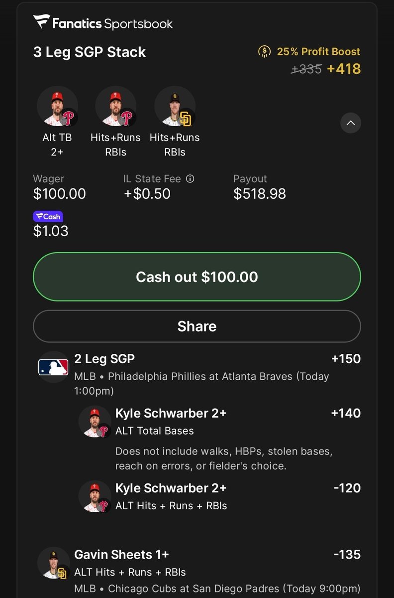 TheBirdHouseEV's tweet photo. Fanatics playoff baseball ⚾️ 

📊 **EV Calculator**
🎯 Fair Odds: `+370`@GetBettorOdds
📈 EV: `10.43%`
💰 QK: `0.62u`

🔗👇

https://t.co/ggLRm41U0V https://t.co/O4IFzwfe57