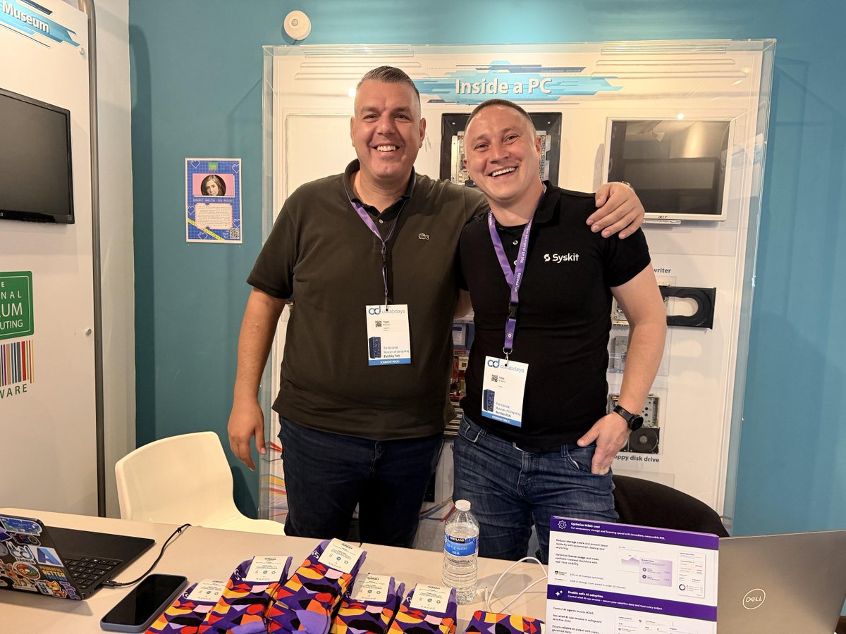 SyskitTeam's tweet photo. Quite a week for the Syskit team! We had a great time at CollabDays Zagreb &amp; Bletchley Park, catching up with the Microsoft community and talking all things M365 and AI confidence.

Big thanks to the organizers, speakers, and everyone who came by for a chat. Until next time! 💜 https://t.co/xmusywxbo6