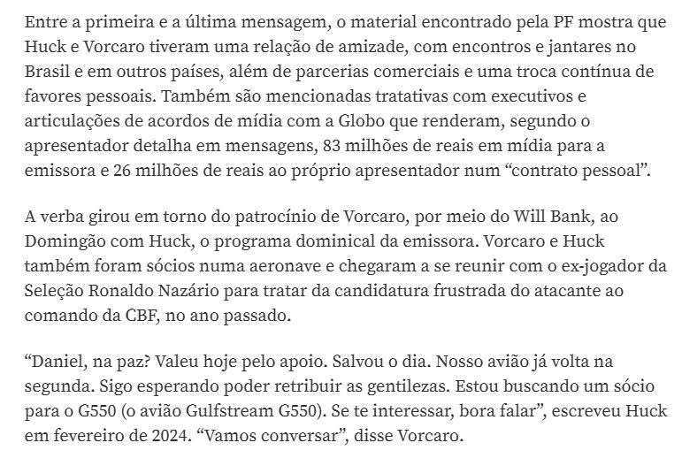 mosqueteiro1910's tweet photo. Executivos da Globo, Huck, Vorcaro, contrato de mídia, Ronaldo e CBF...

Agora dá pra entender porque a emissora está jogando o jogo do PL. 

Estão envolvidissimos com o escandalo do Banco Master. Esse país acabou. https://t.co/ym2vCpl3q0