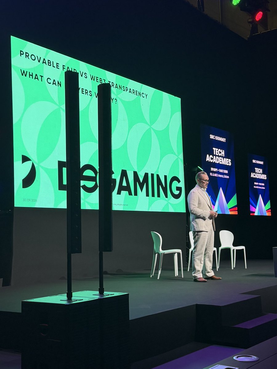 RebeccaLiggero's tweet photo. Next up- Ulle of @DeGaming_io demo-ing the concept of Provably Fair for #web3Academy attendees @RealCoinGeek @SBCGAMINGNEWS #SBCSummit https://t.co/fKefEcBMeh