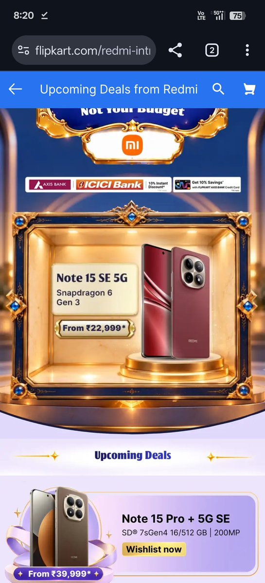 tsaikumar1989's tweet photo. REDMI special edition at discounted price during the #BBD sale on Flipkart.
REDMI Note 15 SE 5G at ₹22,999*
REDMI Note 15 Pro Plus 5G SE 16/512GB at ₹39,999* for
#BBD #REDMI
#REDMINote15SE
#REDMINote14ProPlusSE https://t.co/5hzBsf6jrt