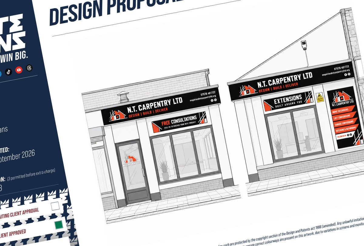 EliteSigns's tweet photo. One office. A full signage package. 👌

Fascia, windows, panels and more for NT Carpentry’s new Llantwit Major sales office. 

#standoutwinbig https://t.co/NyiZPndVzC