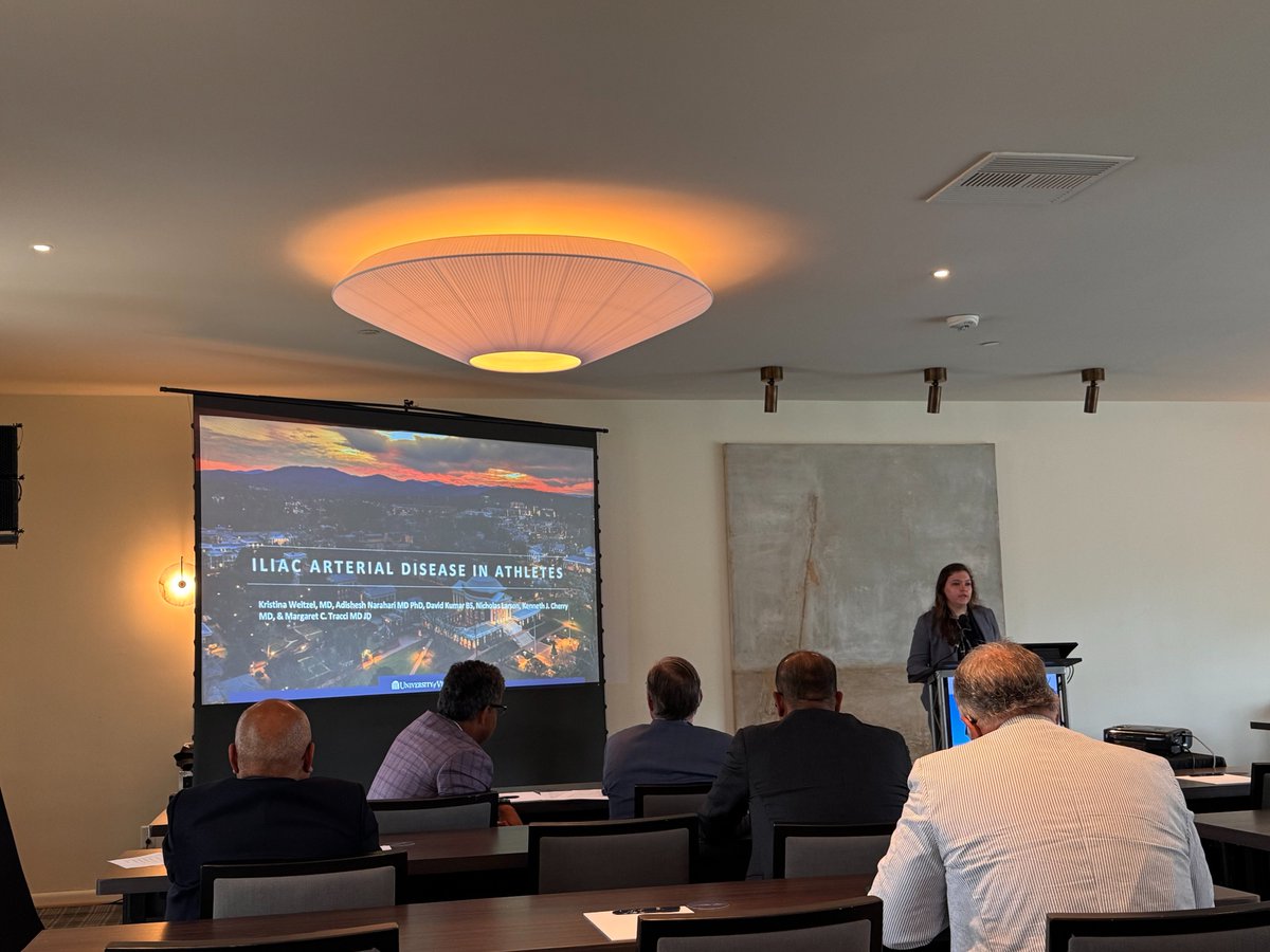 UvaVascular's tweet photo. UVA Vascular Surgery was well represented at the Virginia Vascular Society Meeting! Congrats to Drs. Kristina Weitzel &amp; Aqiyl Mills on their awards, and to Dr. Darrin Clouse, Meeting President. Proud of our vascular fellows &amp; surgery residents! #VascularSurgery #SurgicalEducation https://t.co/iDeu9stFtI