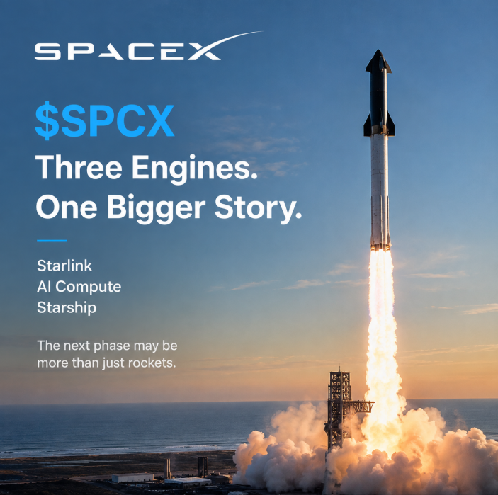 drewburrell85's tweet photo. $SPCX is getting interesting Everyone is watching Starship I’m watching AI compute

Starlink + AI infrastructure + Starship The SpaceX story may be getting much bigger https://t.co/lD6q1V1YLu