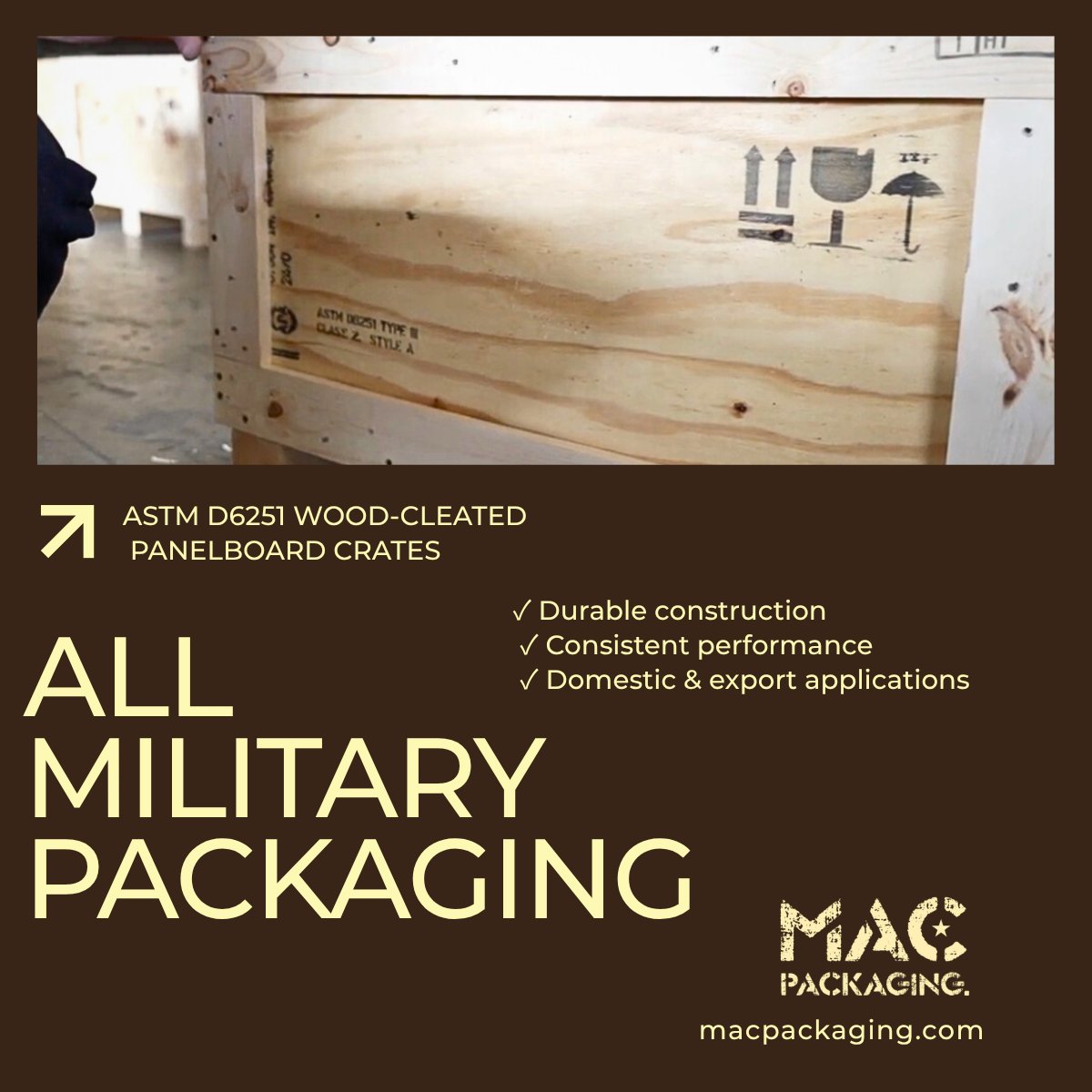 MAC_Packaging's tweet photo. Need reliable packaging that meets ASTM D6251 requirements?
From custom containers to complete packaging solutions, we help businesses meet their shipping and packaging requirements with confidence.
https://t.co/i6AevDBxQJ
#ASTMD6251 #Packaging #MilSpec #MilitaryPackaging https://t.co/qR1kodItwg