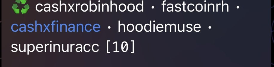 VraxToken's tweet photo. Past username changes: cashxrobinhood fastcoinrh cash finance hoodiemuse superinuacc and 10 more rugs 😂 🤭 

Good luck with that 🙌 https://t.co/cU5YFlWFH1