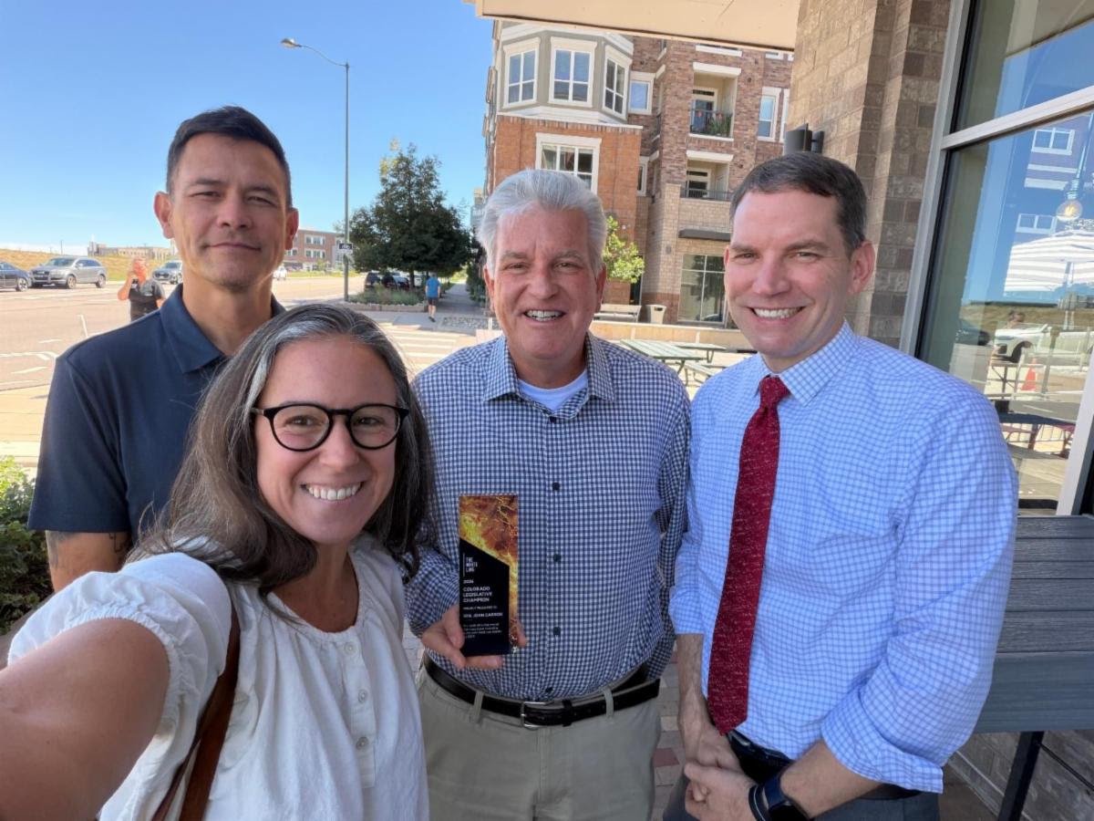 ColoSenGOP's tweet photo. The CO Senate Republicans remain committed to improving public safety in our state. 

@Sen_John_Carson is at the forefront of the fight to make our roads safer and recently received a legislative award from The White Line. This organization is working to end fatalities for all vulnerable road users, and we are honored to support this cause.