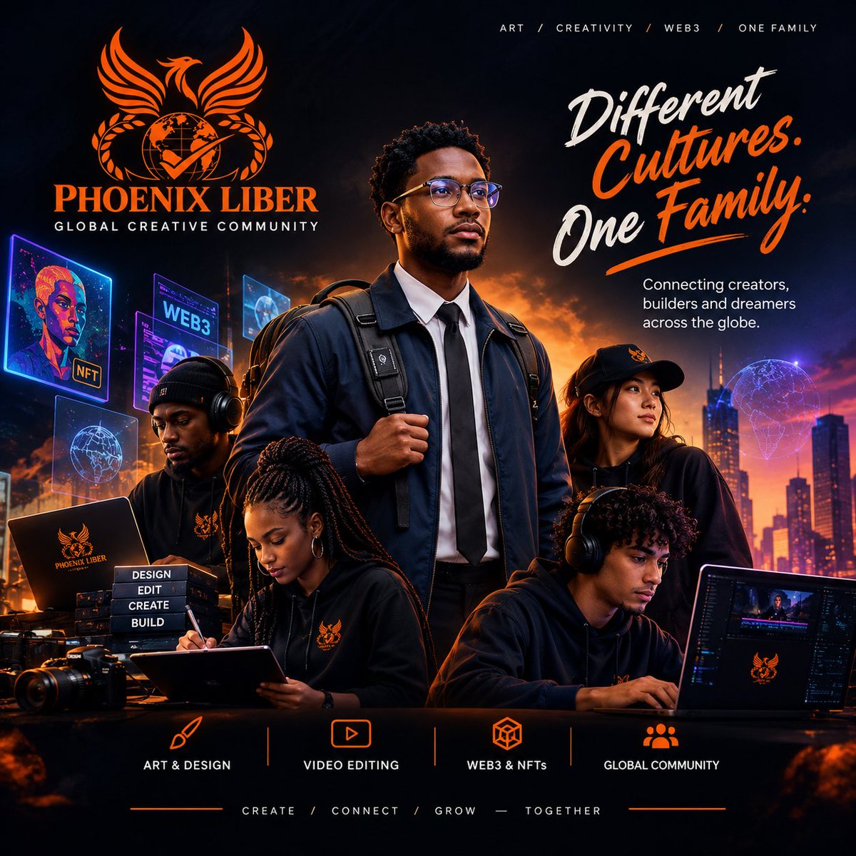 Mastersefad's tweet photo. Different backgrounds. Different cultures. Different stories. 
But when creativity brings us together, the differences become our strength.

Phoenix Liber isn’t just a community it’s a place where strangers connect, creators collaborate, and cultures meet. 🔥Join us Today https://t.co/phXgAd0JYH